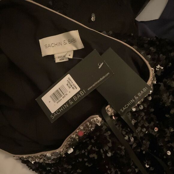 Sachin + Babi Womens Greta Black Sequin Gown Dress - Picture 13 of 13